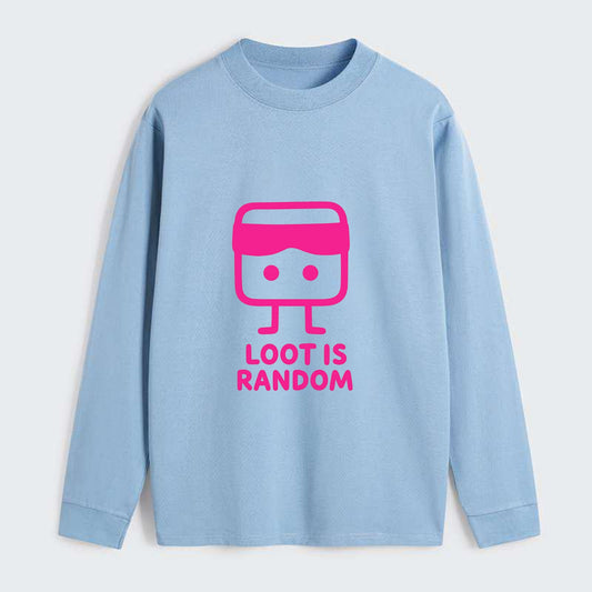 LOOT IS RANDOM | Dice wearing blindfold - Classic Long Sleeve Shirt - Light Blue