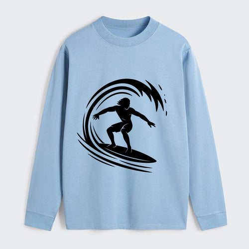 Hawaiian surfer riding big wave - Classic Long Sleeve Shirt
