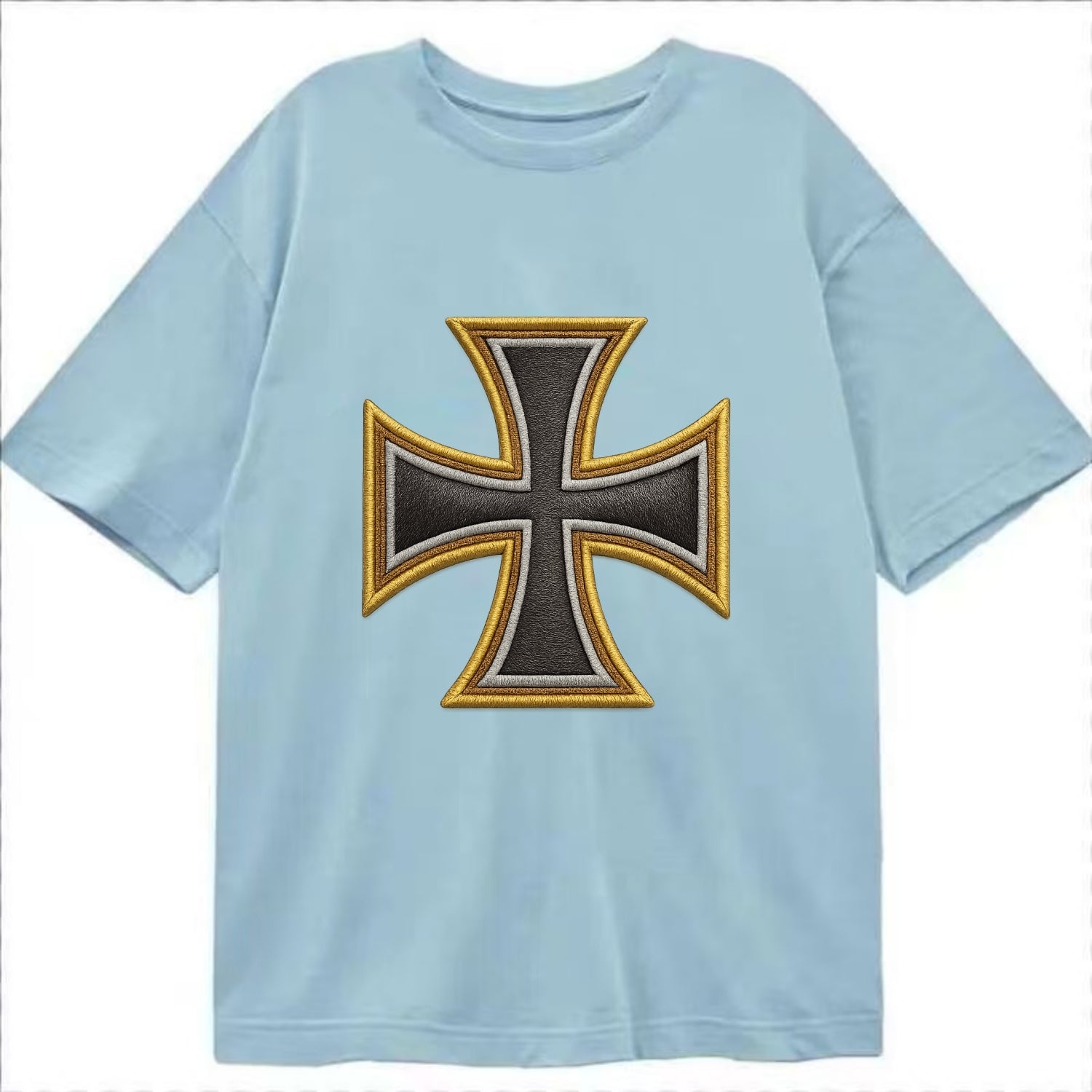 Teutonic Cross  - Classic T-shirt - Light Blue