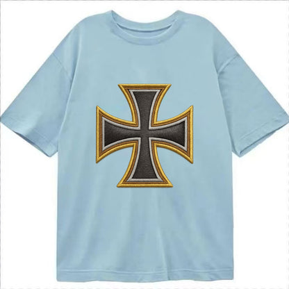 Teutonic Cross  - Classic T-shirt - Light Blue