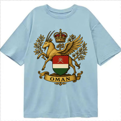 Oman Heritage Badge  - Classic T-shirt - Light Blue