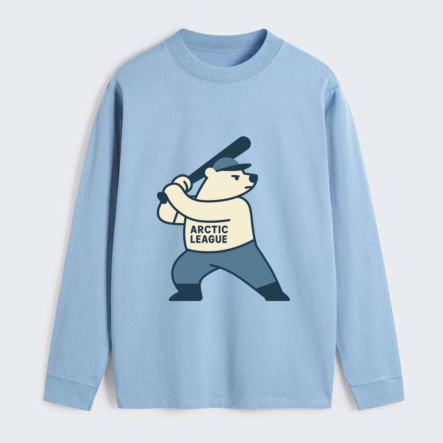 Polar Bear Baseball MVP - Classic Long Sleeve Shirt - Light Blue