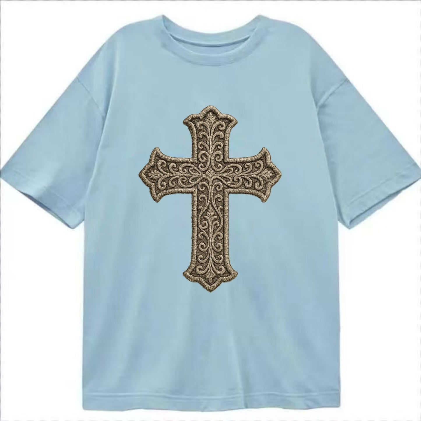 Filigree Cross  - Classic T-shirt - Light Blue