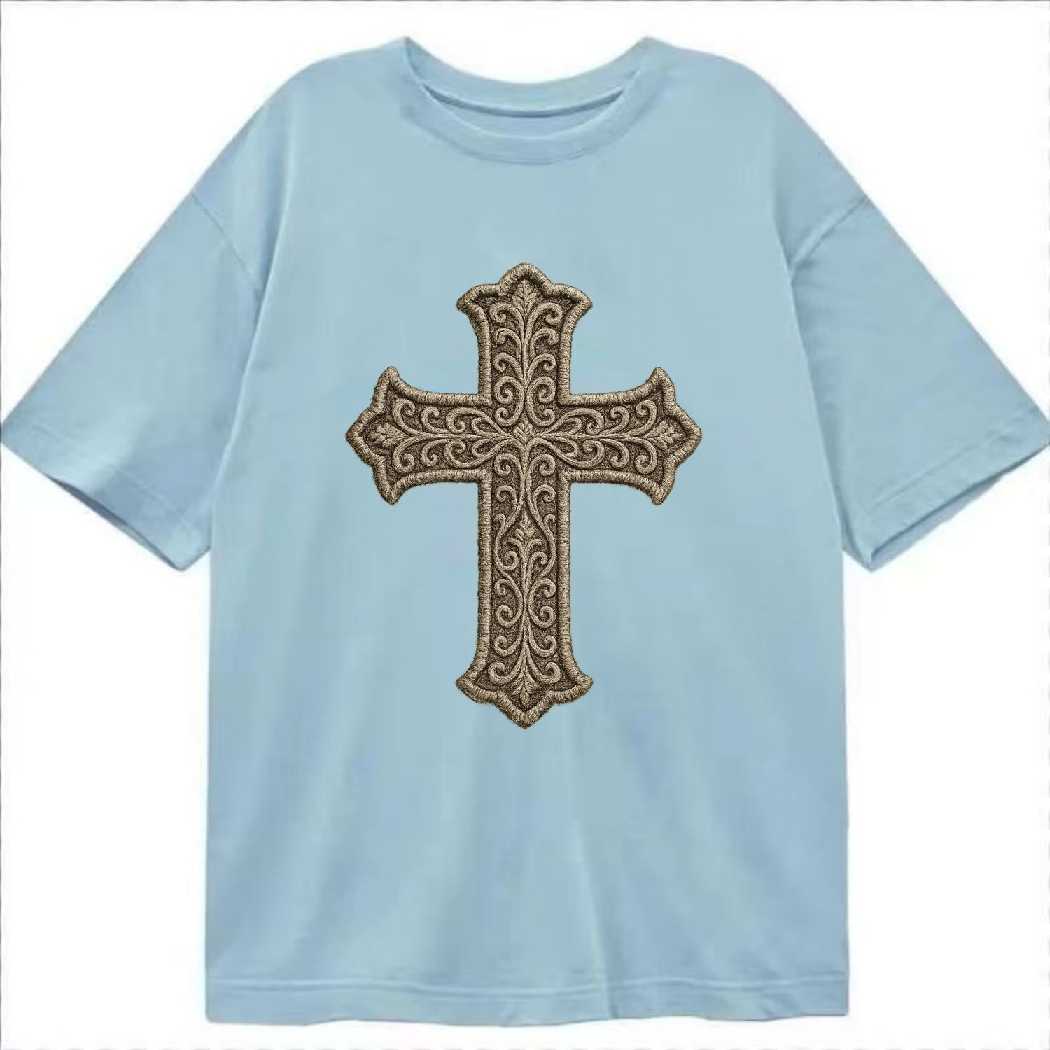 Filigree Cross  - Classic T-shirt - Light Blue
