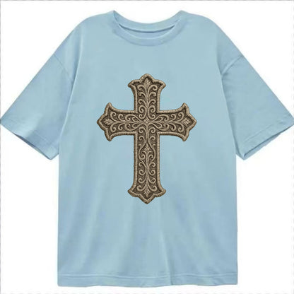 Filigree Cross  - Classic T-shirt - Light Blue