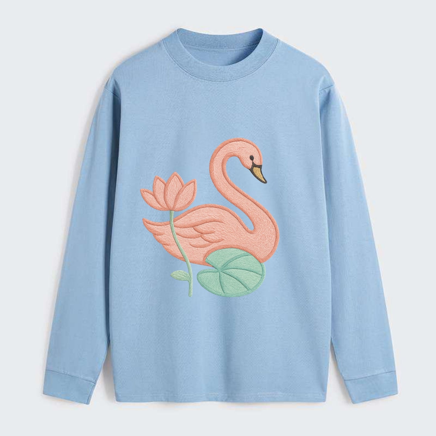 Coral Swan - Classic Long Sleeve Shirt - Light Blue