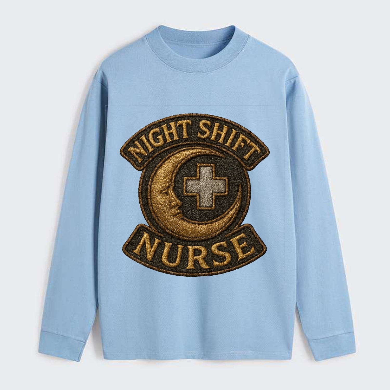 Night Shift Nurse  - Classic Long Sleeve Shirt - Light Blue