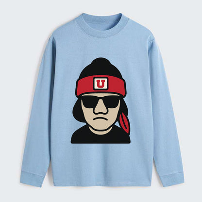 Salt Lake Ute wearing Utah beanie with U patch - Classic Long Sleeve Shirt - Light Blue