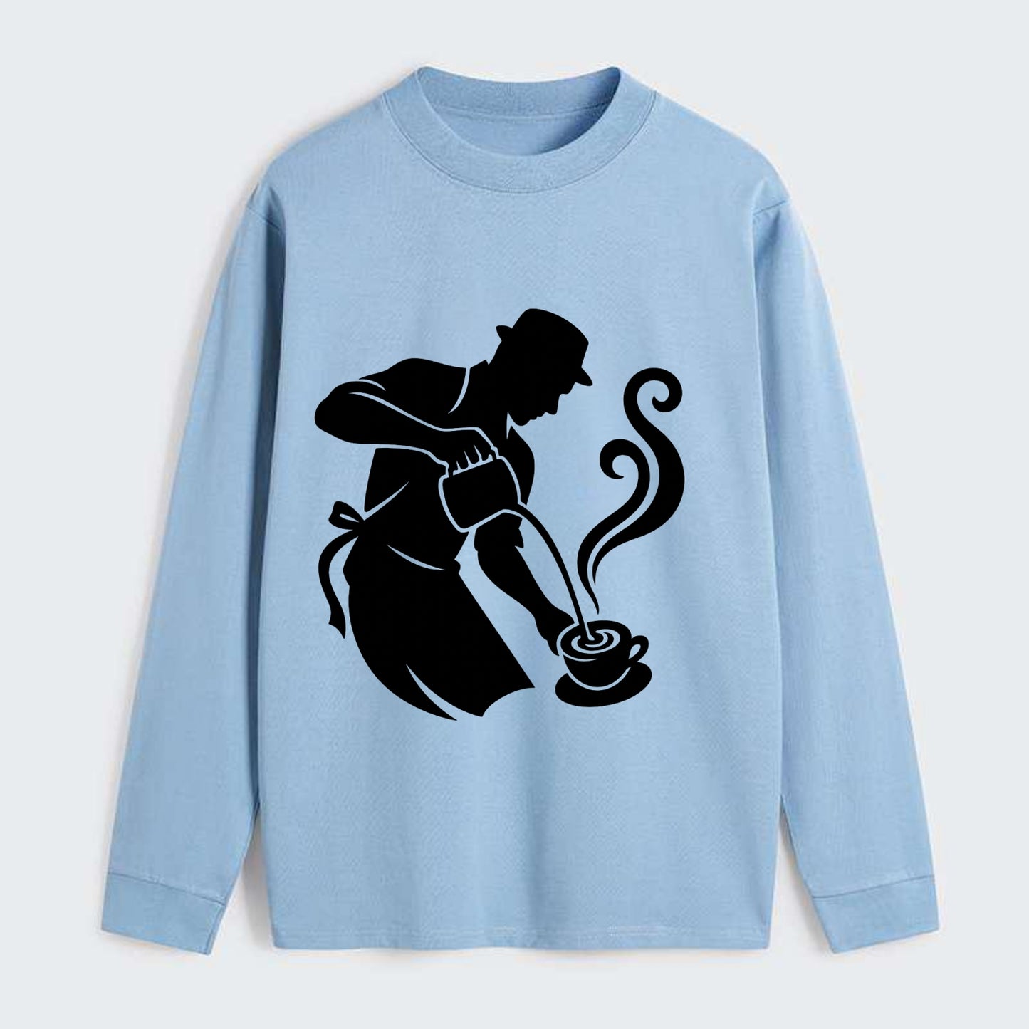 Barista creating latte art - Classic Long Sleeve Shirt - Light Blue