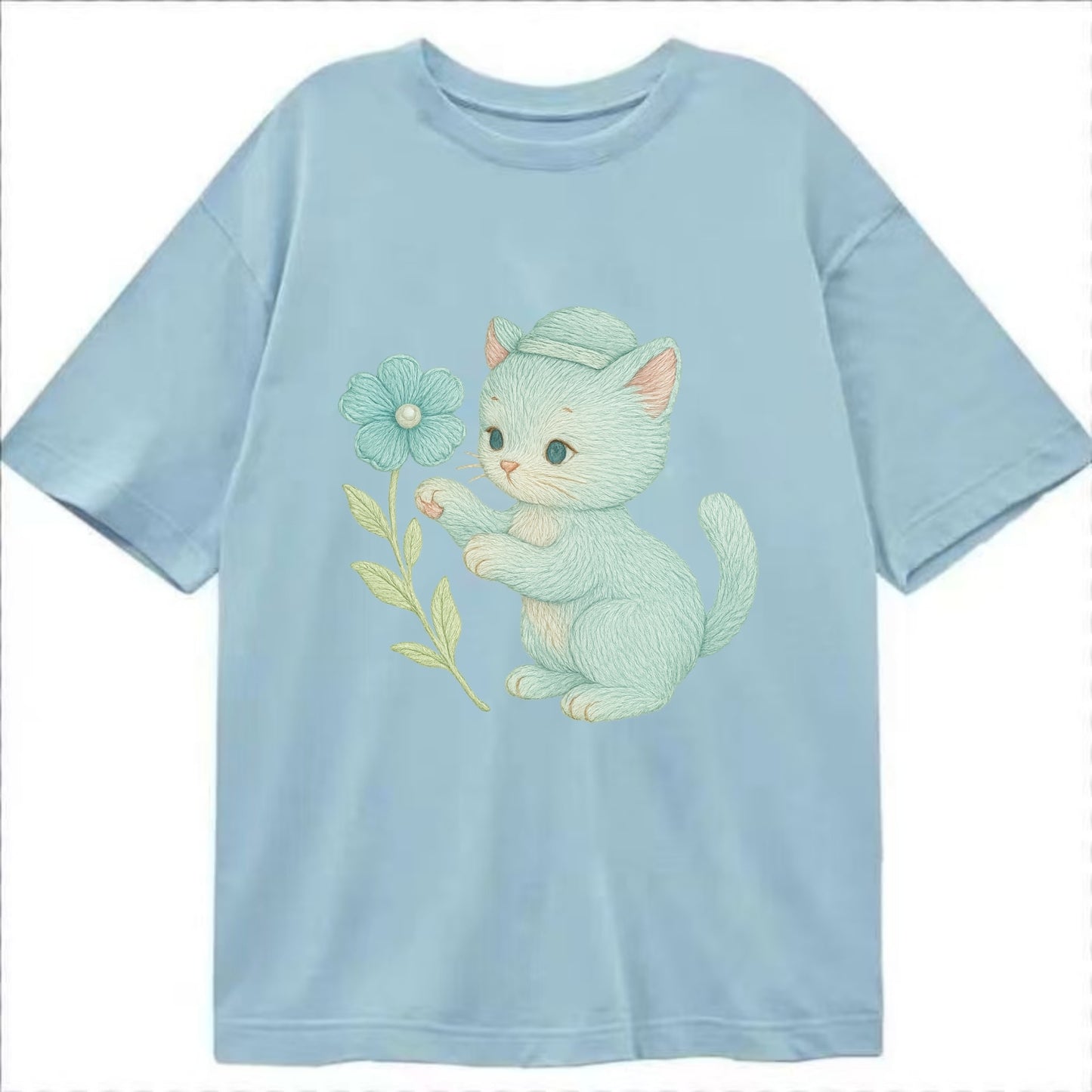 Aqua Kitten - Classic T-shirt - Light Blue