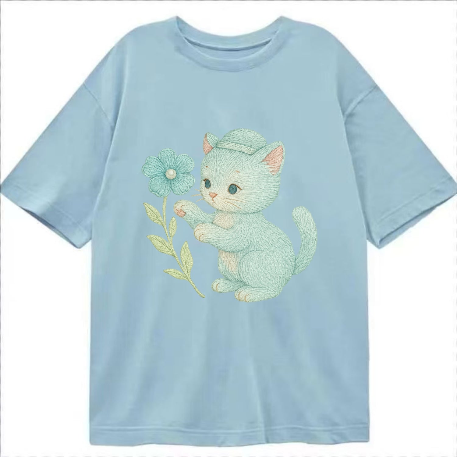 Aqua Kitten - Classic T-shirt - Light Blue