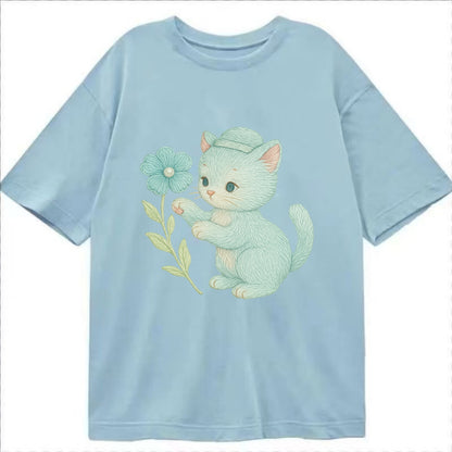 Aqua Kitten - Classic T-shirt - Light Blue