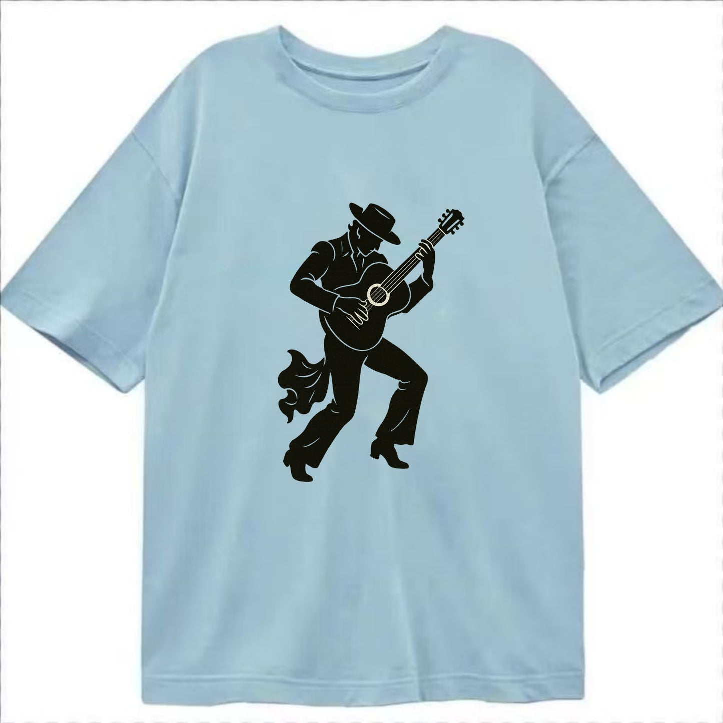 Flamenco guitarist dramatic pose - Classic T-shirt - Light Blue
