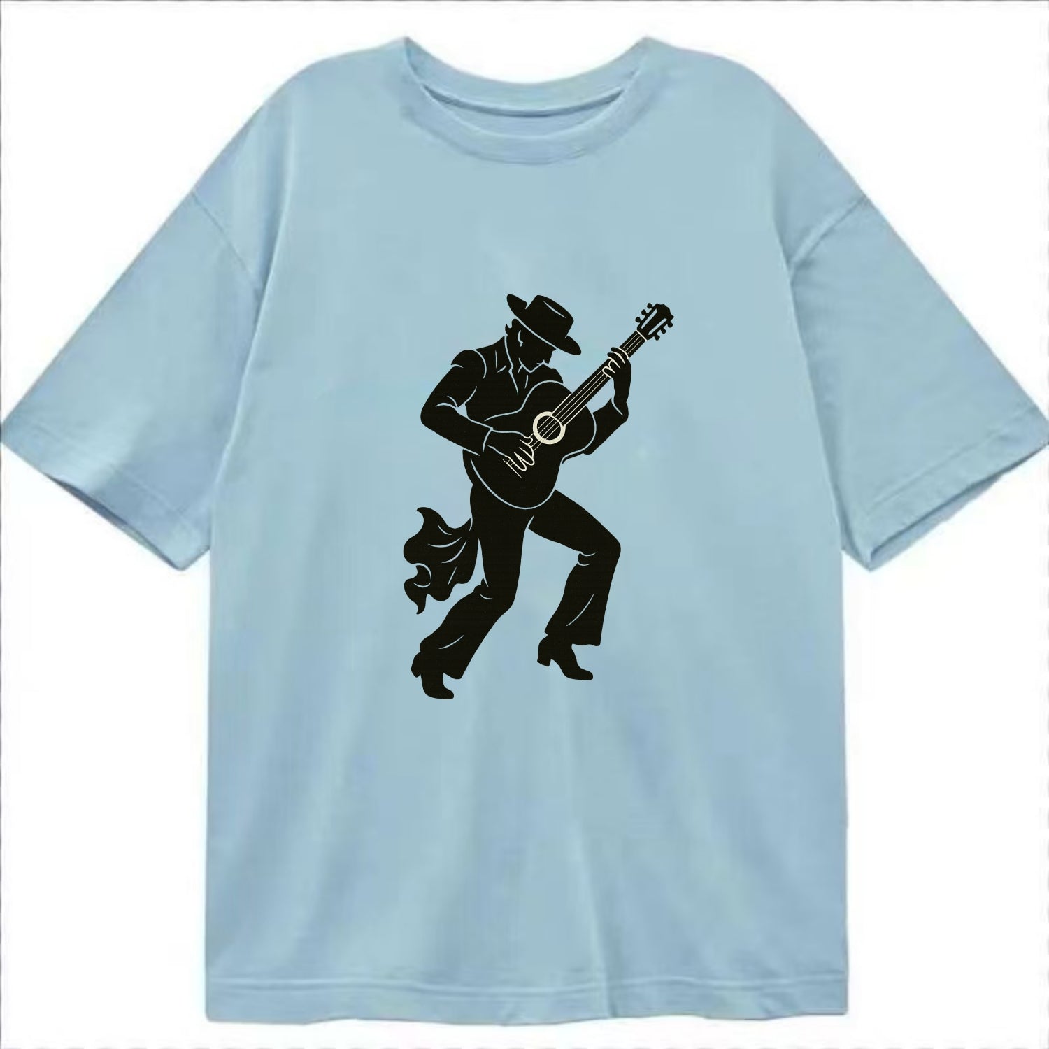 Flamenco guitarist dramatic pose - Classic T-shirt - Light Blue