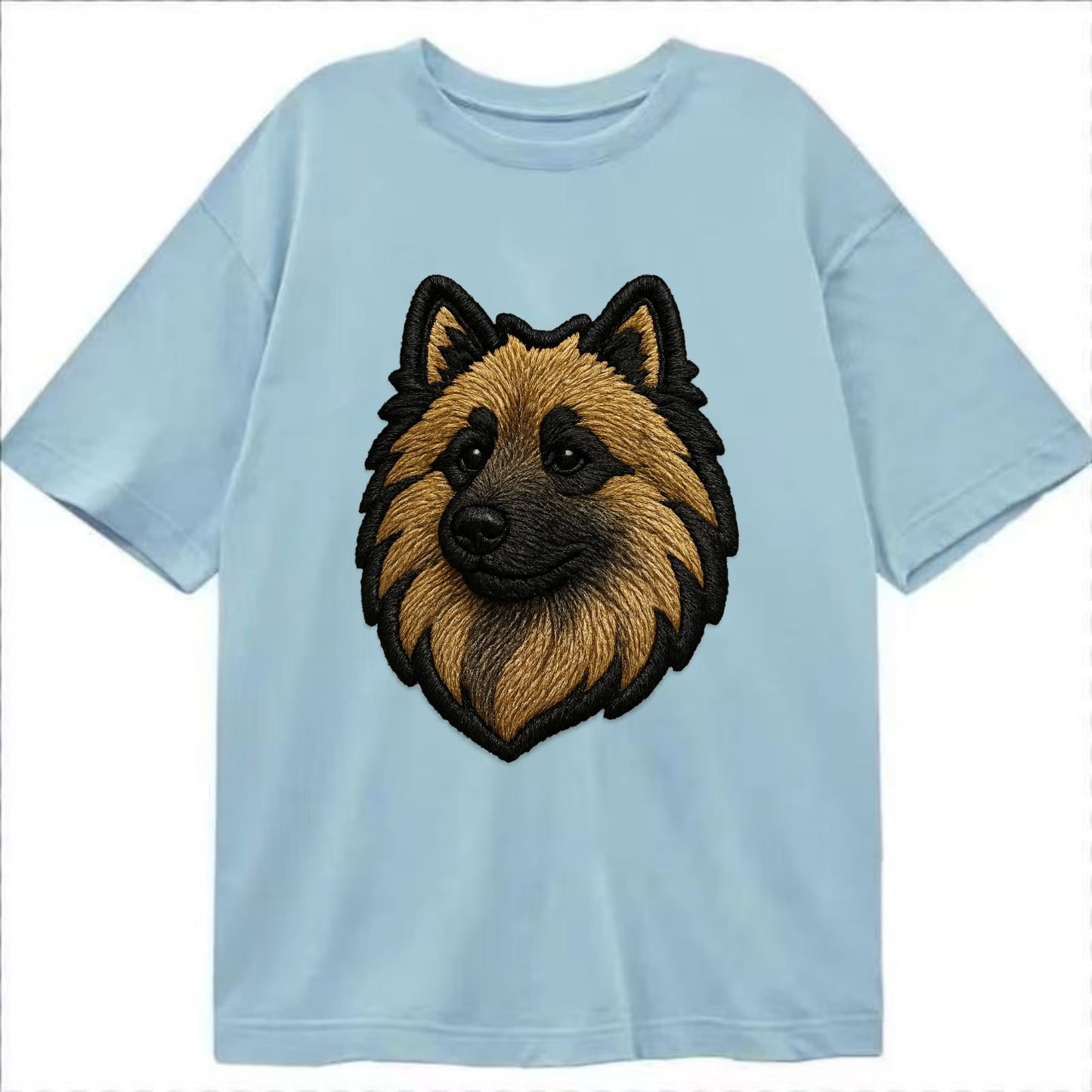 Keeshond - Contemporary spitz logo with - Classic T-shirt - Light Blue