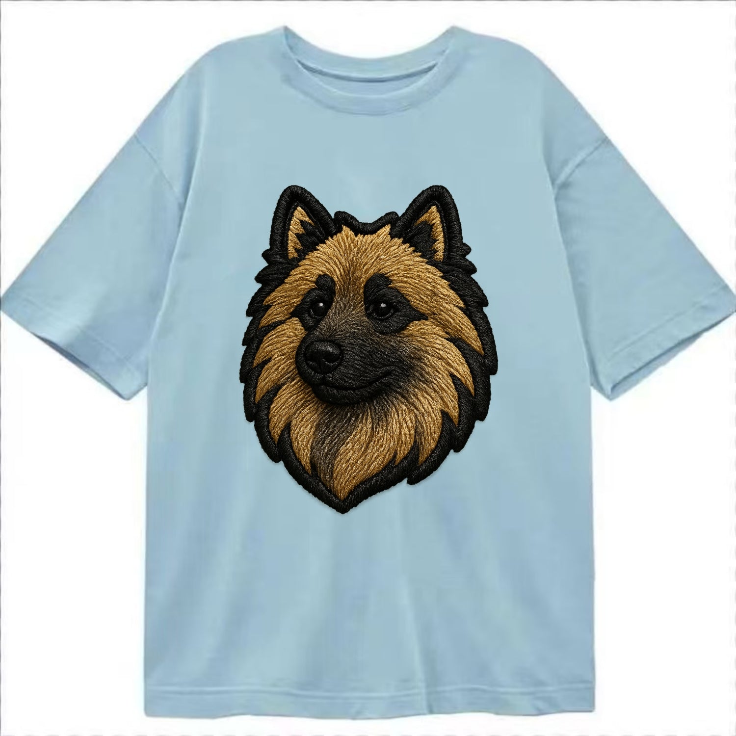 Keeshond - Contemporary spitz logo with - Classic T-shirt - Light Blue