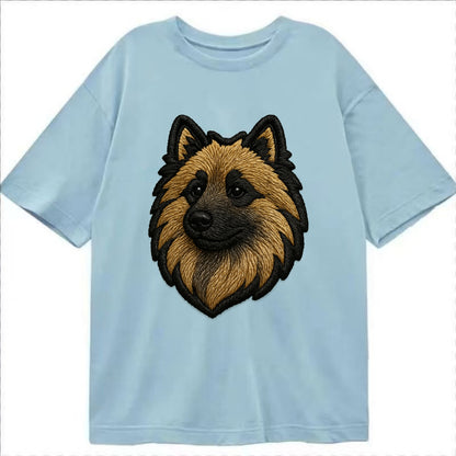 Keeshond - Contemporary spitz logo with - Classic T-shirt - Light Blue