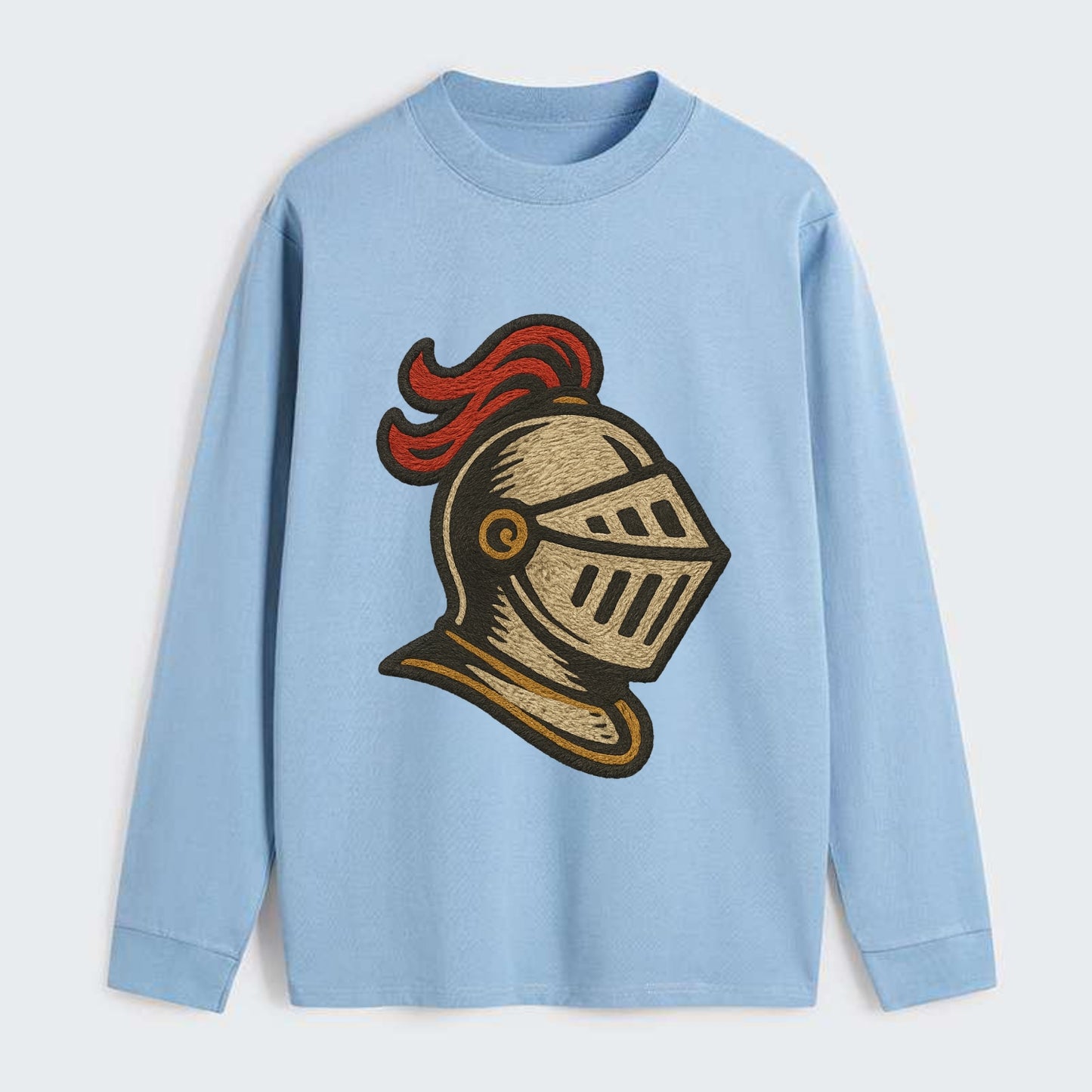 Knight Helmet  - Classic Long Sleeve Shirt - Light Blue