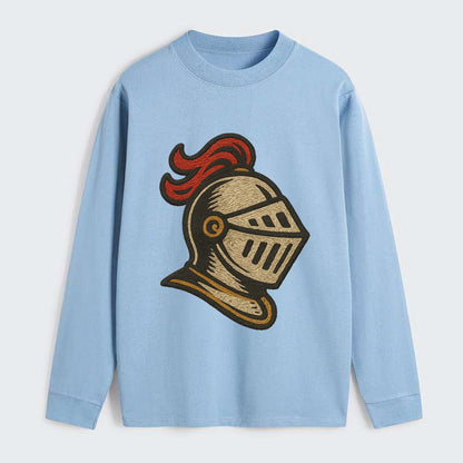 Knight Helmet  - Classic Long Sleeve Shirt - Light Blue