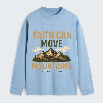 Matthew 17:20 Mountains - Classic Long Sleeve Shirt - Light Blue