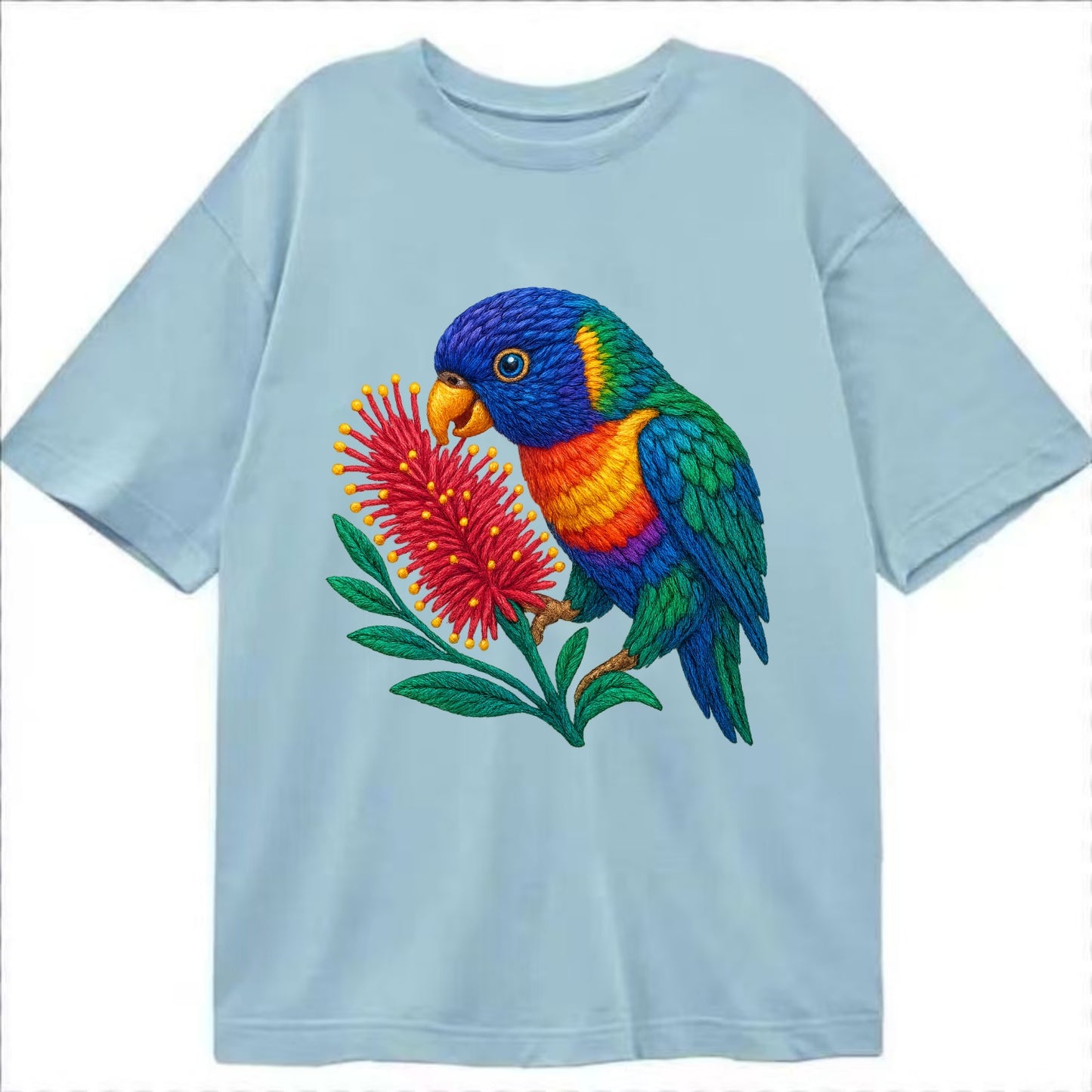 Rainbow Lorikeet Bottlebrush - Classic T-shirt - Light Blue