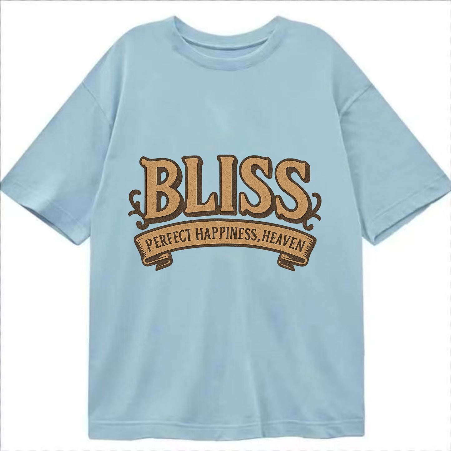 Bold typography design - "BLISS" - perfect happiness, heaven - Classic T-shirt - Light Blue