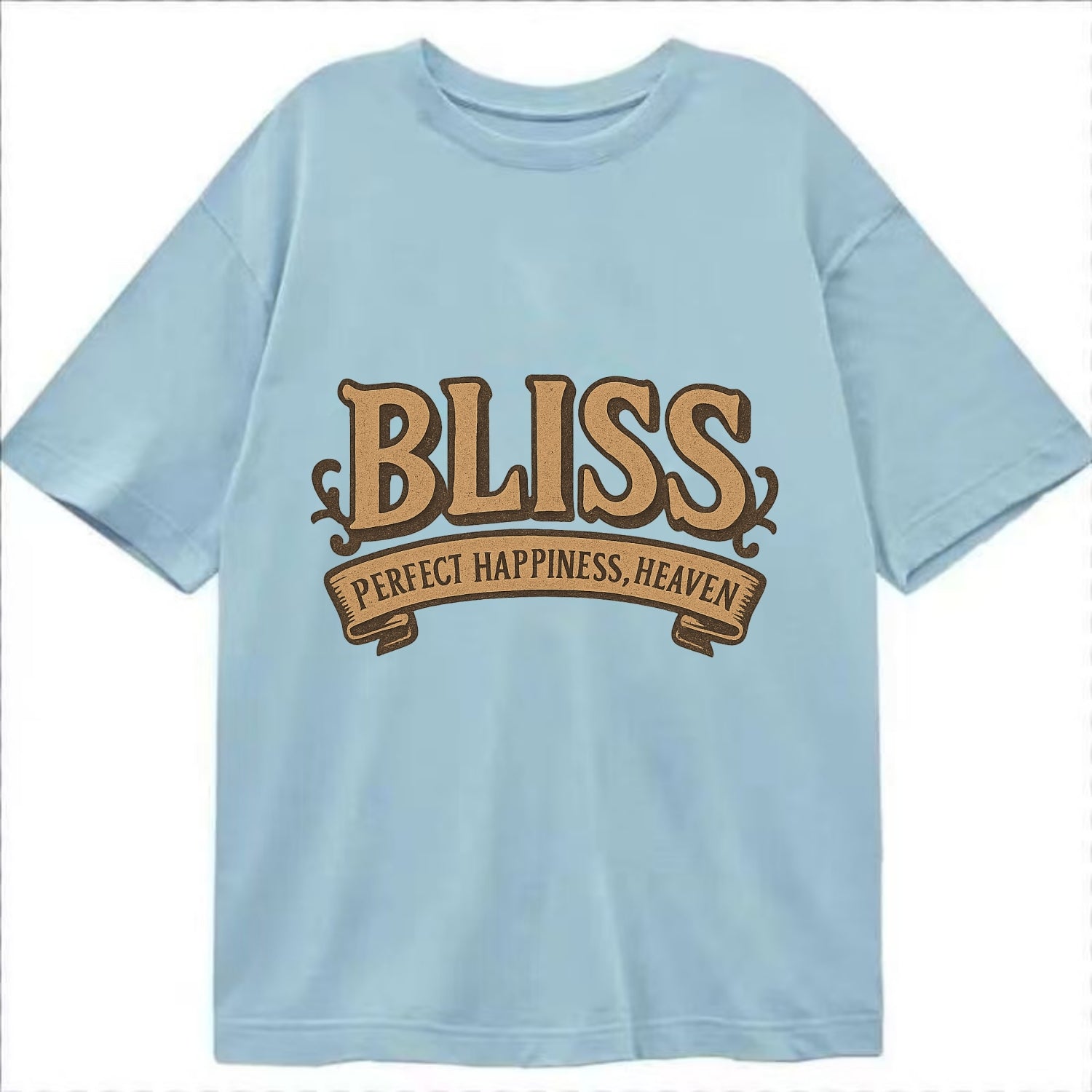 Bold typography design - "BLISS" - perfect happiness, heaven - Classic T-shirt - Light Blue