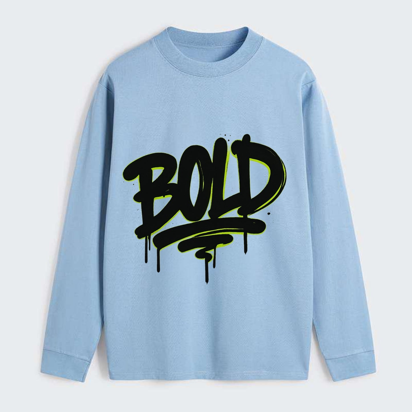 Bold typography design - "BOLD" - courageous, standing out - Classic Long Sleeve Shirt - Light Blue