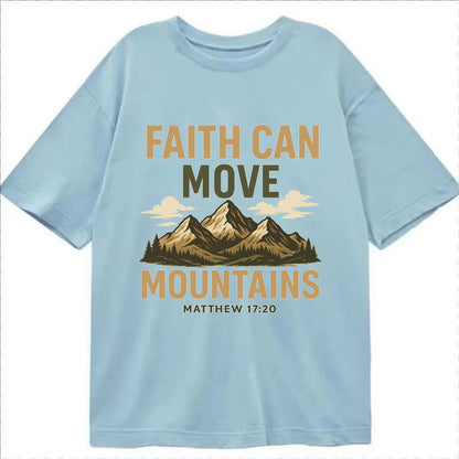 Matthew 17:20 Mountains - Classic T-shirt - Light Blue