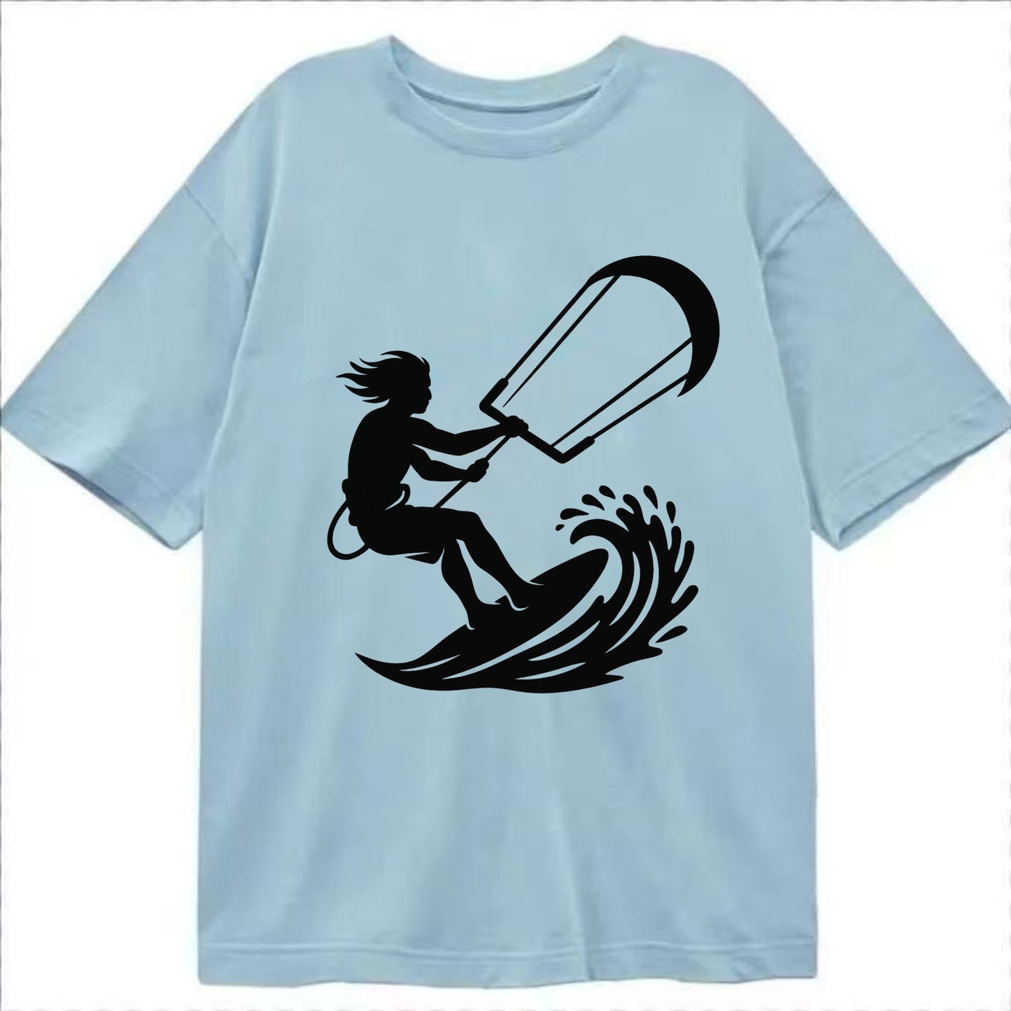 Kite surfer riding wave - Classic T-shirt - Light Blue