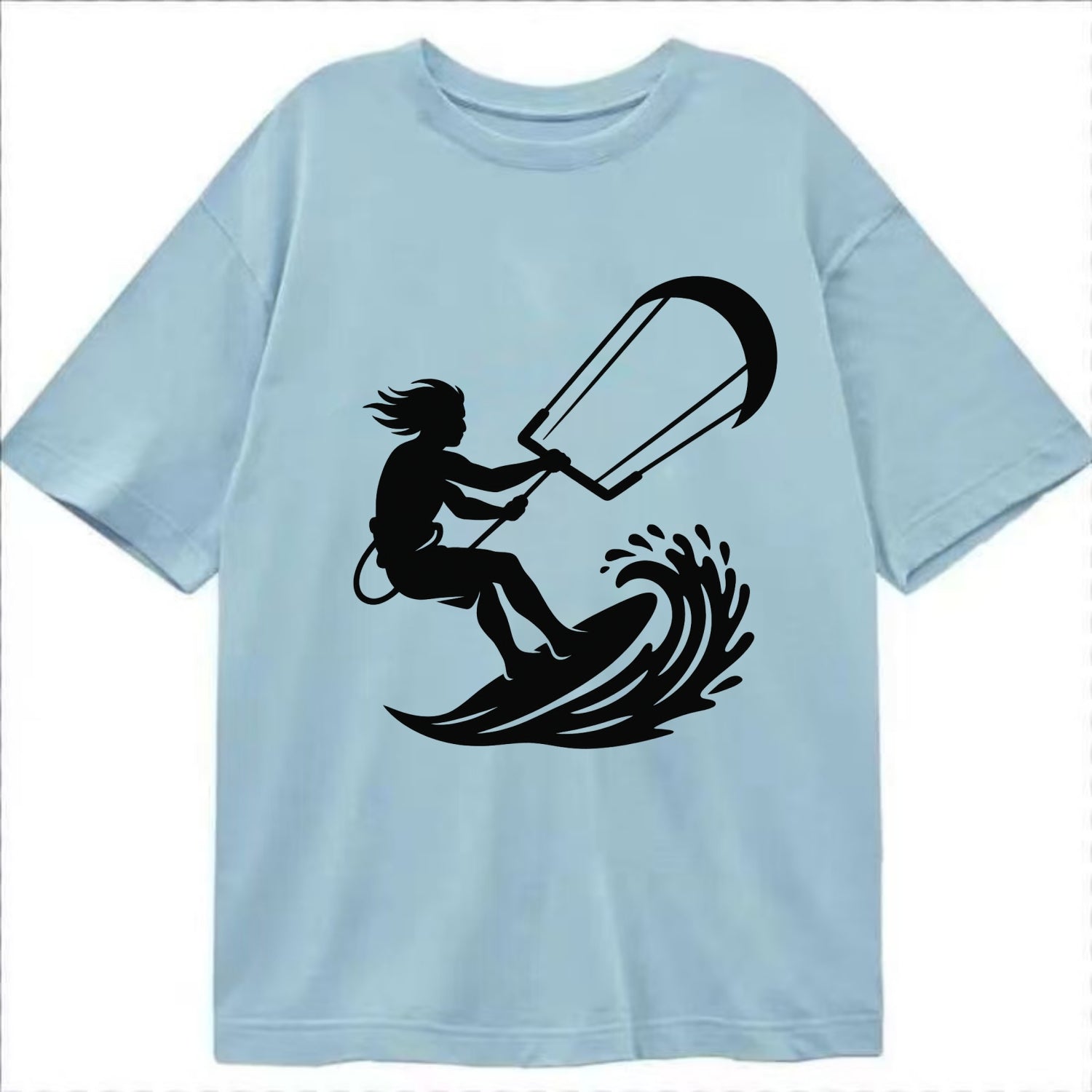 Kite surfer riding wave - Classic T-shirt - Light Blue