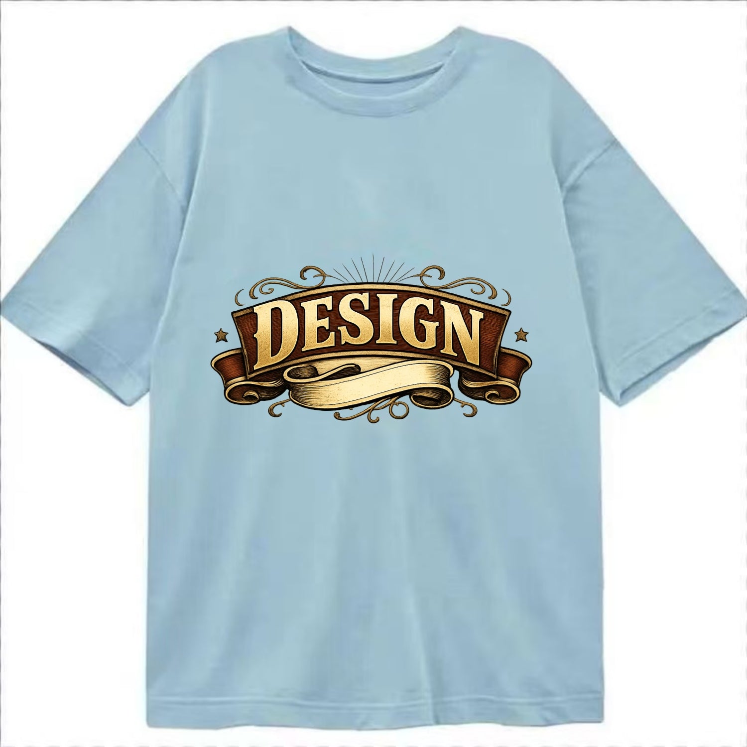 Bold typography design - "DESIGN" - intentional creation, aesthetic planning - Classic T-shirt - Light Blue