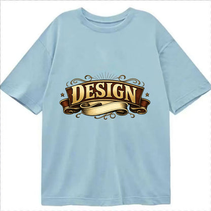 Bold typography design - "DESIGN" - intentional creation, aesthetic planning - Classic T-shirt - Light Blue