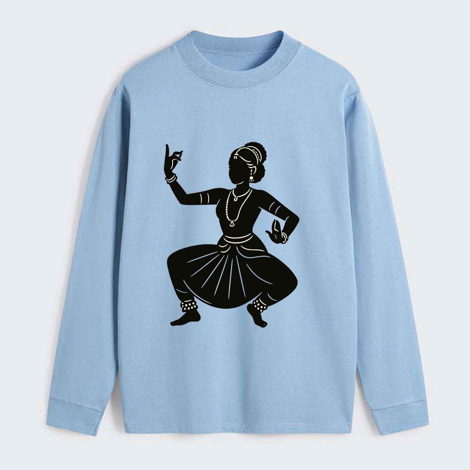Bharatanatyam classical Indian pose - Classic Long Sleeve Shirt - Light Blue