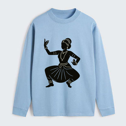 Bharatanatyam classical Indian pose - Classic Long Sleeve Shirt - Light Blue