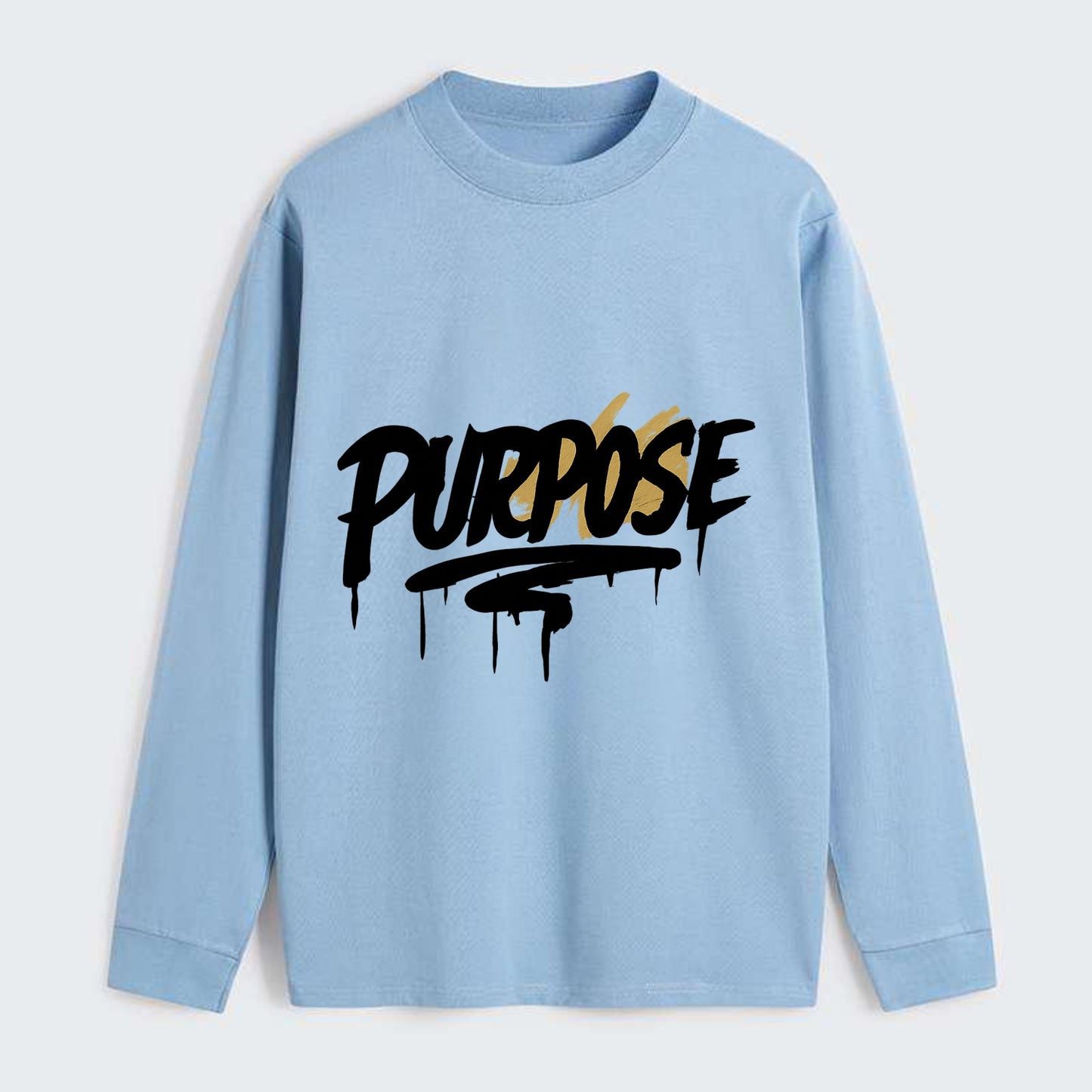 Bold typography design - "PURPOSE" - reason for being - Classic Long Sleeve Shirt - Light Blue