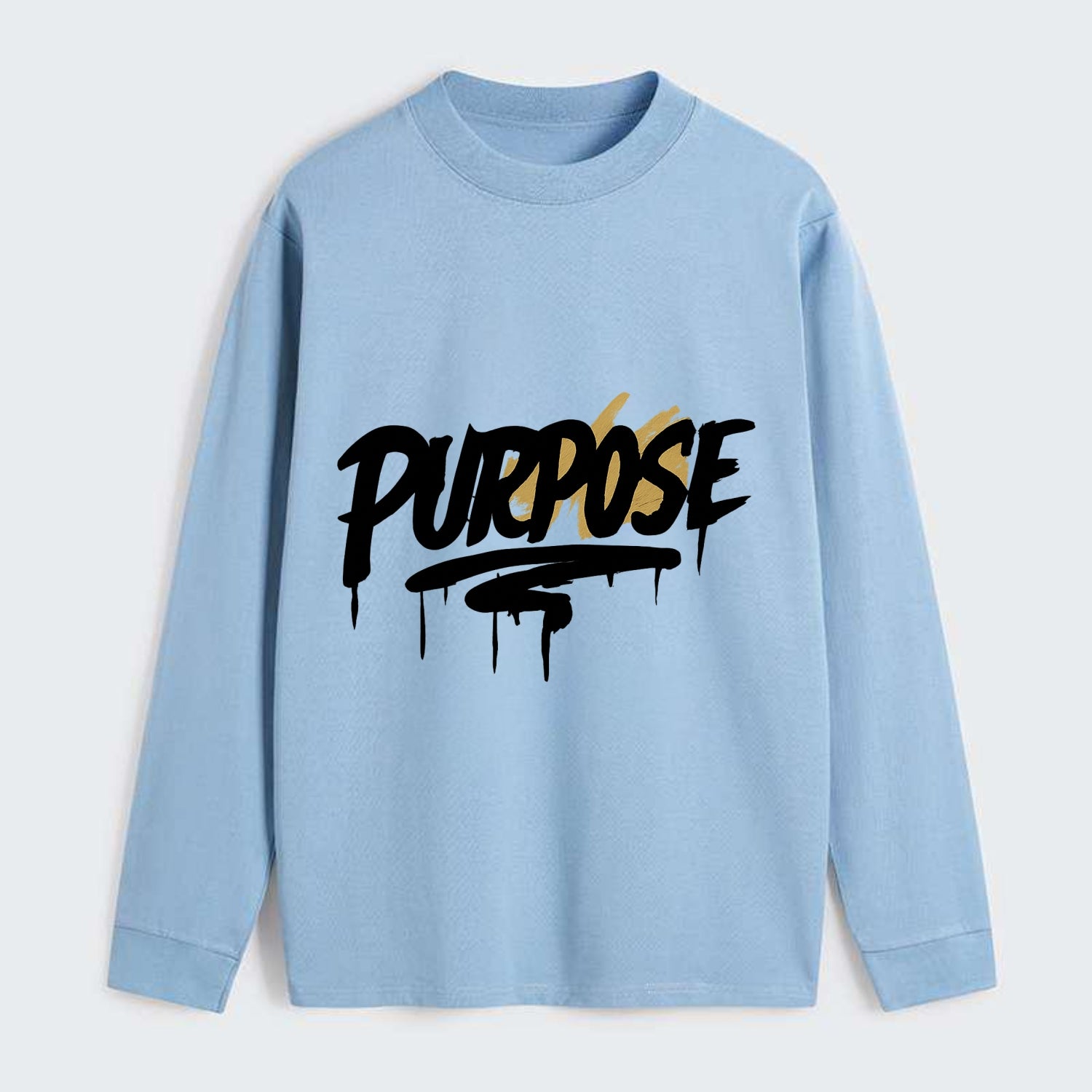 Bold typography design - "PURPOSE" - reason for being - Classic Long Sleeve Shirt - Light Blue