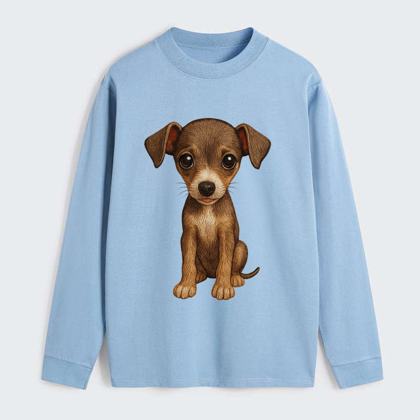 Baby Italian Greyhound Puppy - sleek tiny body, long legs, gentle eyes, - Classic Long Sleeve Shirt - Light Blue