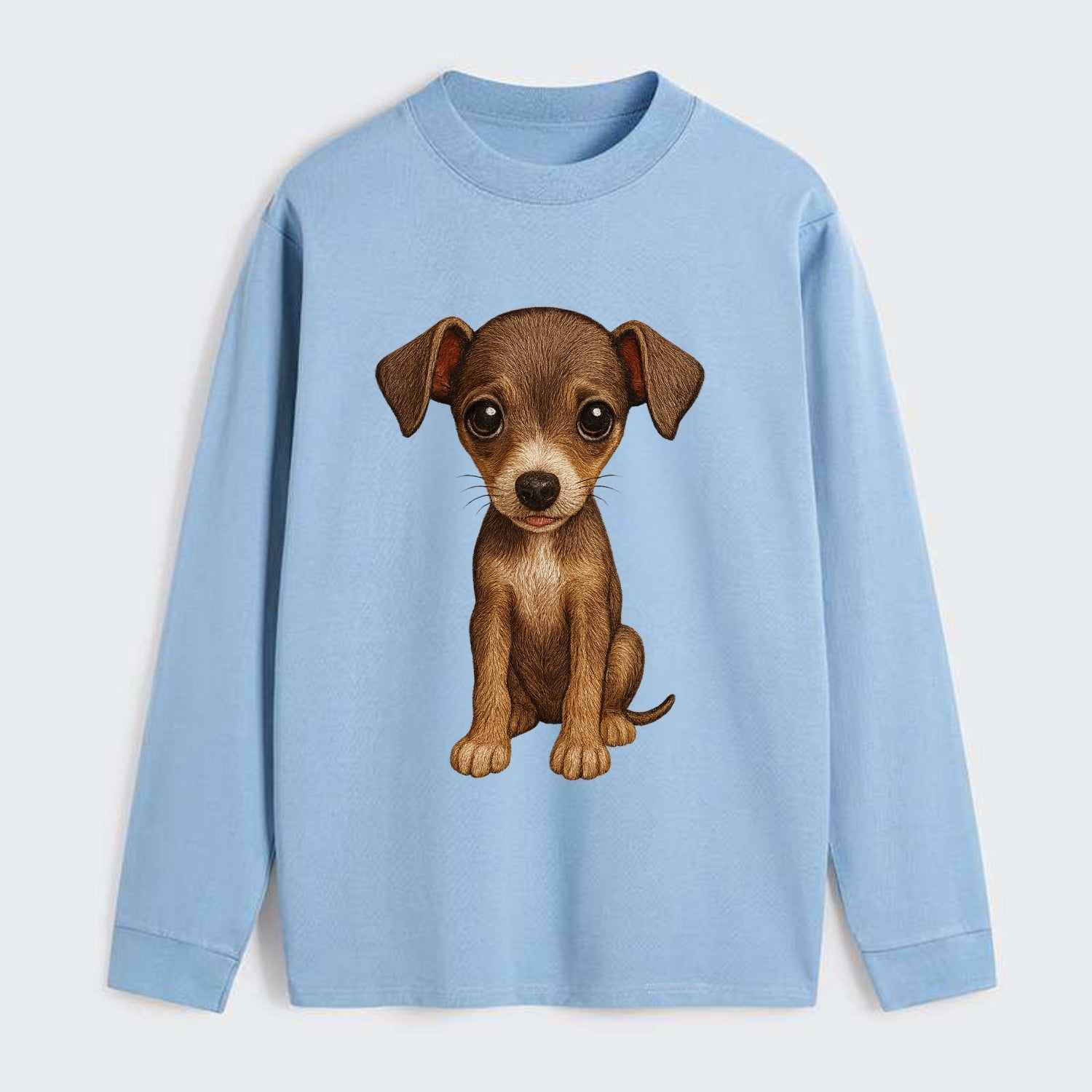 Baby Italian Greyhound Puppy - sleek tiny body, long legs, gentle eyes, - Classic Long Sleeve Shirt - Light Blue