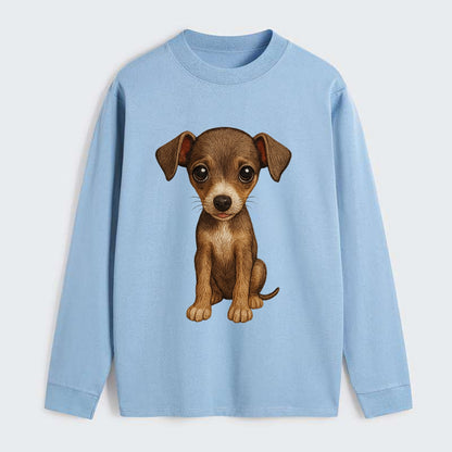 Baby Italian Greyhound Puppy - sleek tiny body, long legs, gentle eyes, - Classic Long Sleeve Shirt - Light Blue