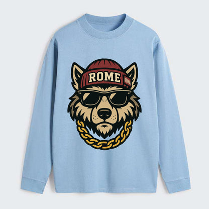 Rome Wolf - Classic Long Sleeve Shirt - Light Blue