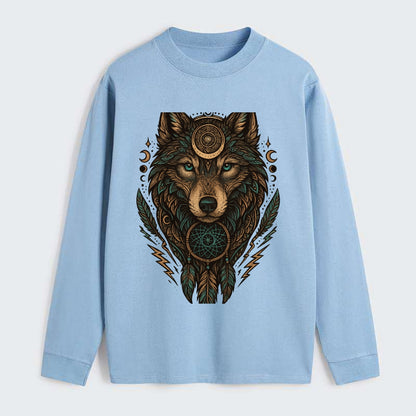 Storm Wolf Thunder  - Classic Long Sleeve Shirt - Light Blue