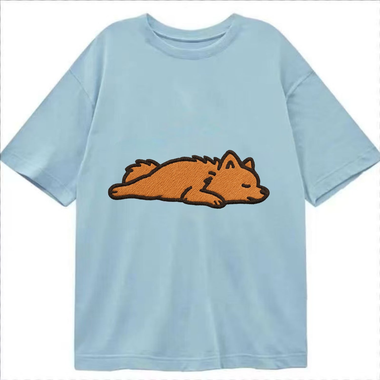 Pomeranian - Orange fluffy fully relaxed Classic T-shirt - Light Blue