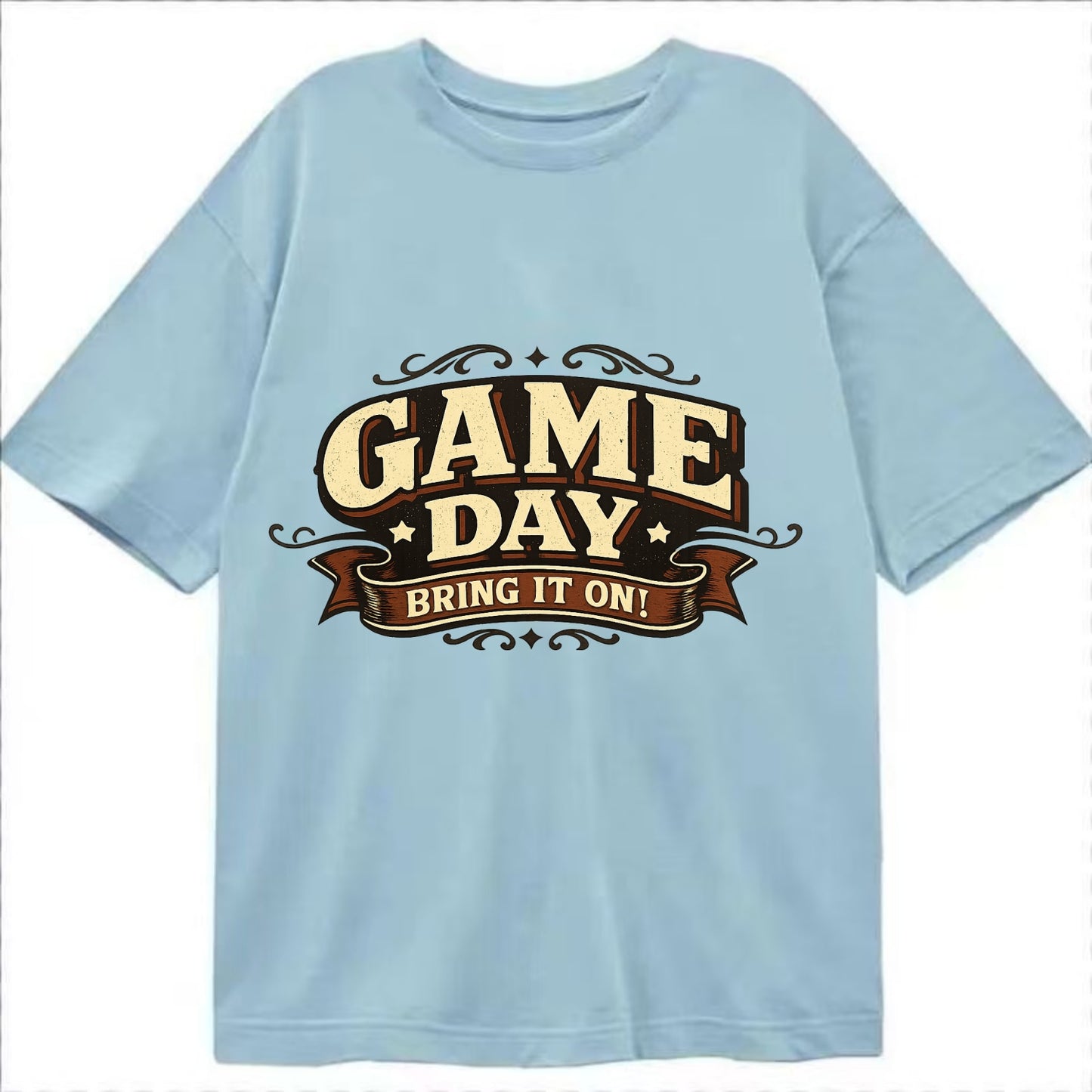Bold typography design - "GAME DAY" - competition ready, bring it on - Classic T-shirt - Light Blue