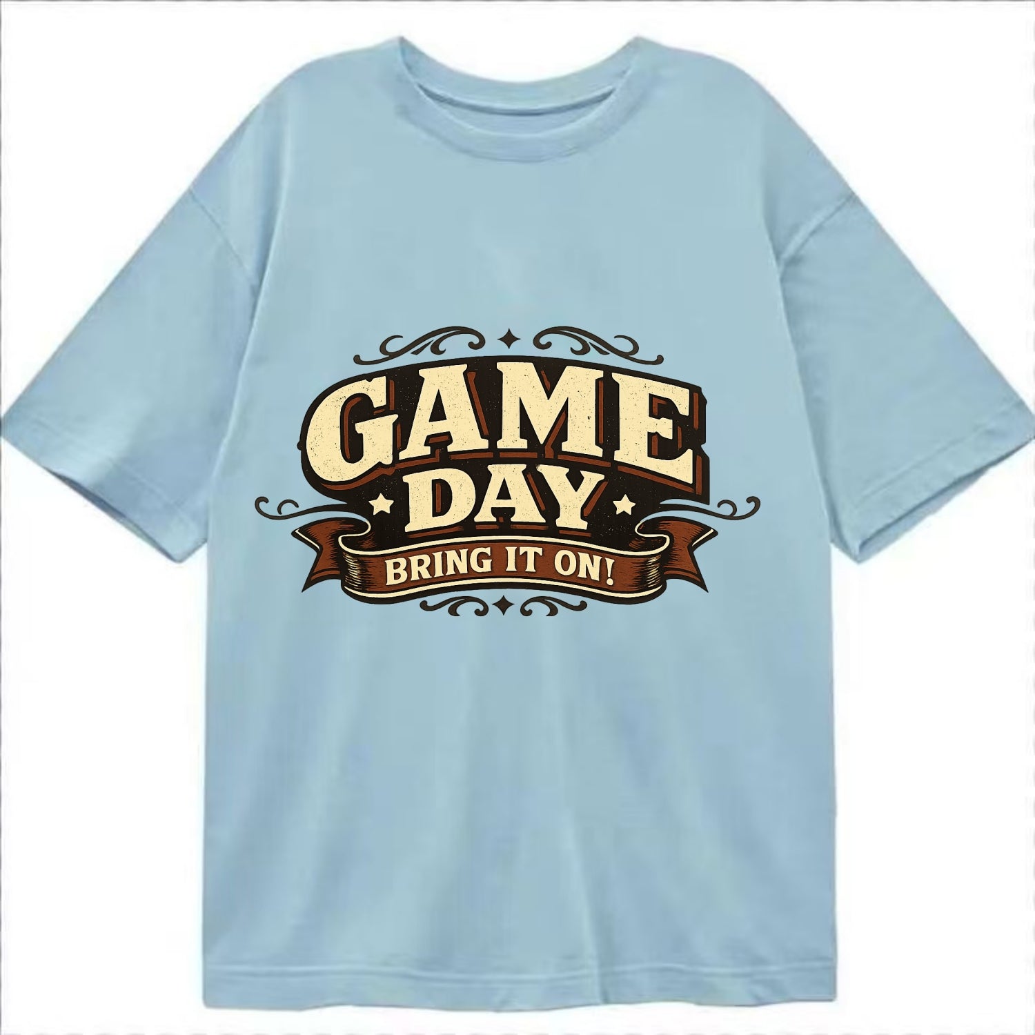 Bold typography design - "GAME DAY" - competition ready, bring it on - Classic T-shirt - Light Blue