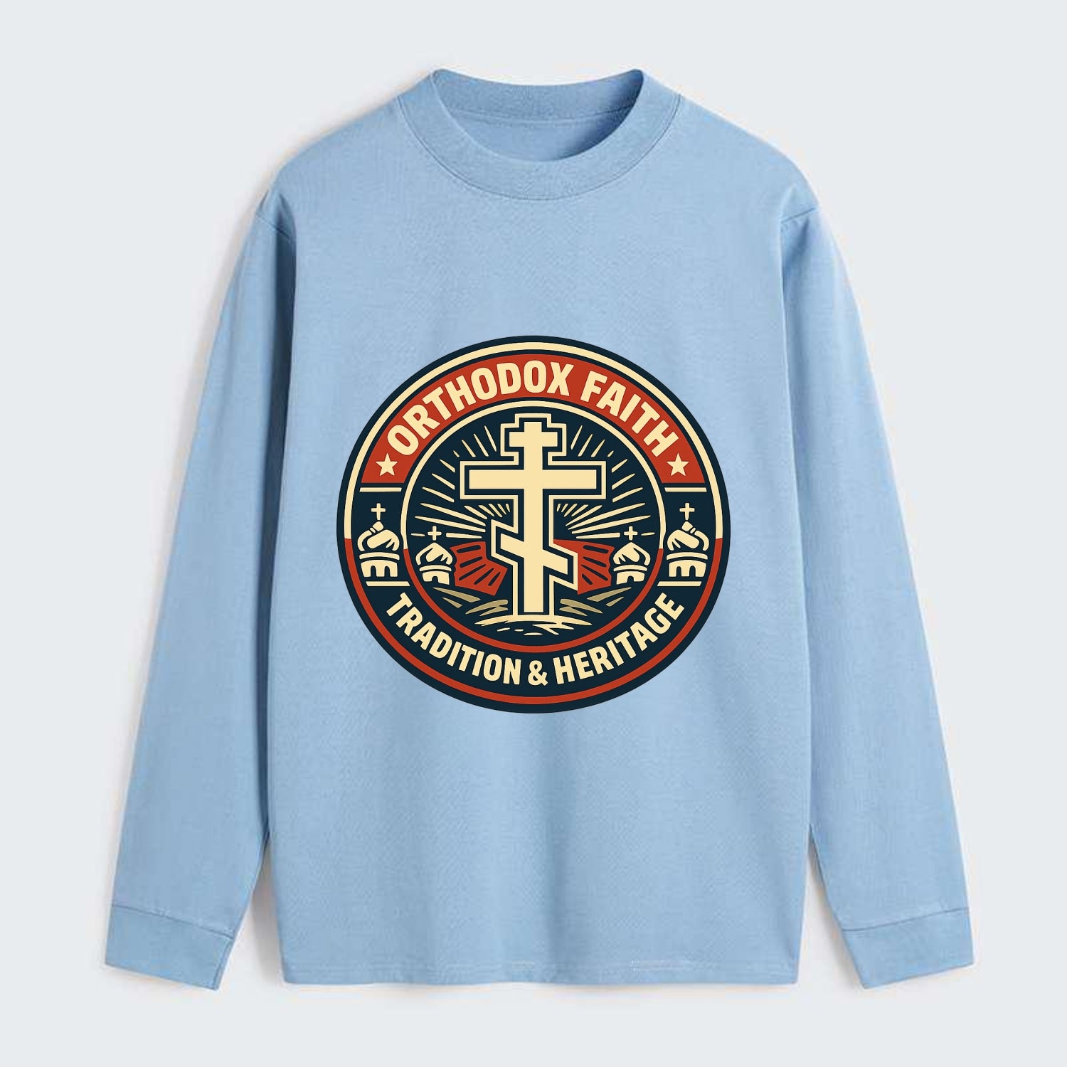 Faithful Heritage Emblem - Classic Long Sleeve Shirt - Light Blue