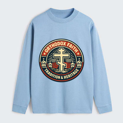 Faithful Heritage Emblem - Classic Long Sleeve Shirt - Light Blue