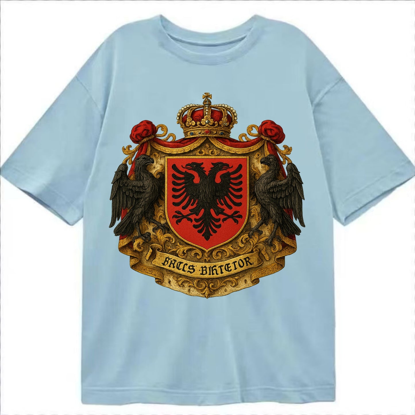 Albania Double Eagle Emblem  - Classic T-shirt - Light Blue