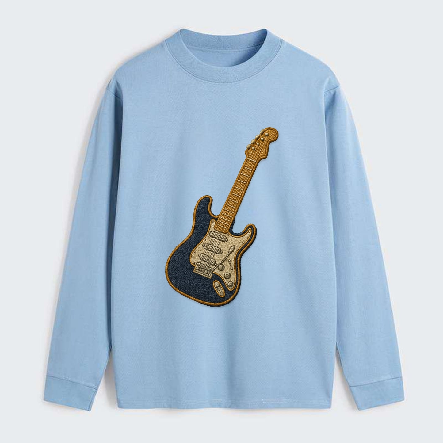 Electric Guitar  - Classic Long Sleeve Shirt - Light Blue