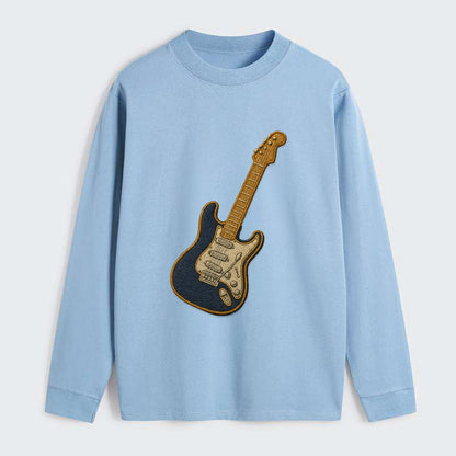 Electric Guitar  - Classic Long Sleeve Shirt - Light Blue